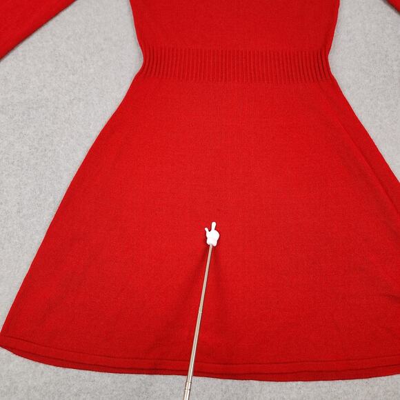 IZ Byer Dress Juniors Size Medium Fit and Flare Sweater Dress Red - Picture 4 of 12